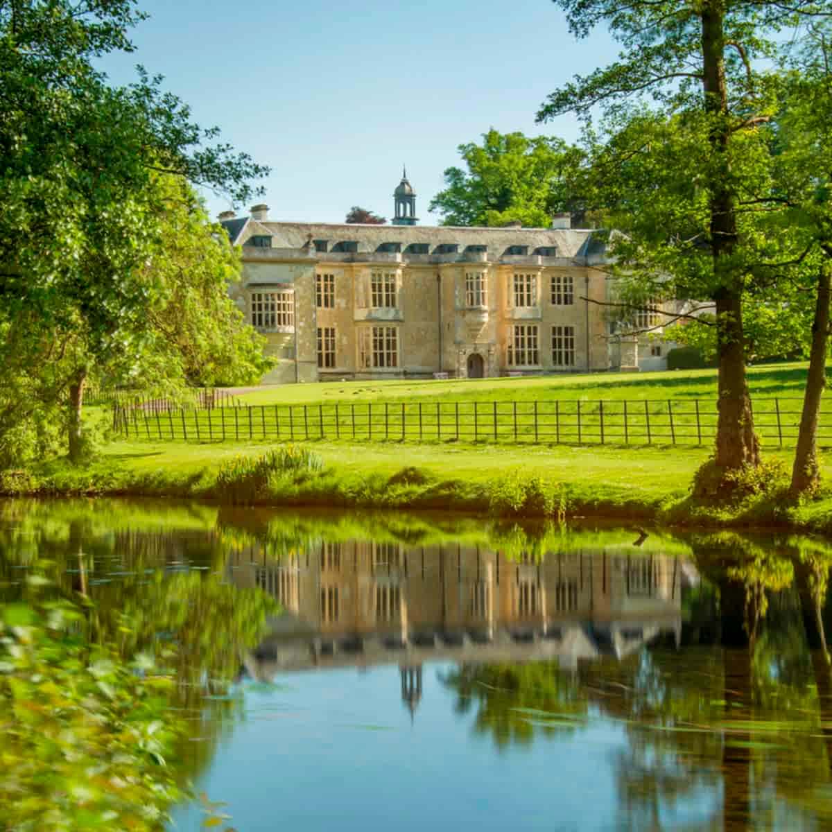 View across lake to Hartwell House